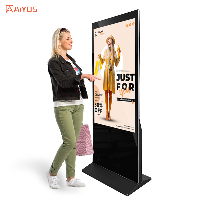 32 43 49 55 65 75 polegadas Touch Screen Display LCD Floor Standing Totem de Sinalização de Publicidade Quiosque para Shopping