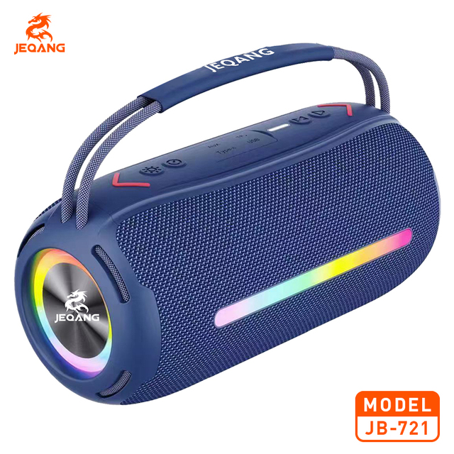 Jeqang JB-721 Large Size Waterproof for V5.3 Wireless RGB LED Speaker HiFi Sound Quality 360 Surround Sound USB AUX Metal