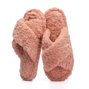 Pantofole Fuzzy a punta aperta per le donne al coperto e all'aperto <span class=keywords><strong>con</strong></span> Memory Foam accogliente crossband graziosa pantofola - Product Image 2