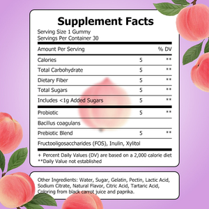 Oem Odm Prebiotic Probiotics Gummies Total Carbohydrate or Flavors Promotes Gut Health Supports Immune Digestive Absorption - Product Image 2