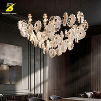 Luminaire de plafond LED en verre cascade Bang Sheng - Décoration florale artistique pour les espaces commerciaux haut de gamme