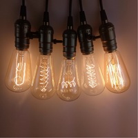 Ampoules Edison personnalisées 25W 40W 60W ST64 avec verre ambré, filament de tungstène, culot E26 E27 B22, 240V, laiton, personnalisables ODM/OEM