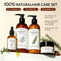 Kit de croissance capillaire botanique personnalisé à marque distributeur : Shampoing et après-shampoing à l'argan et au romarin, traitement nourrissant du cuir chevelu, formule nourrissante, fournisseur exportateur