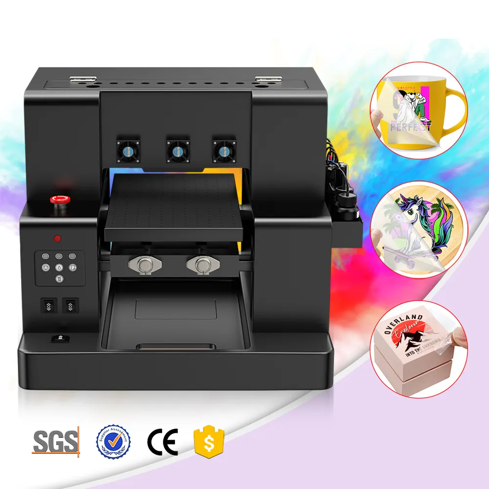 A4 Printer UV Epson L805 kepala cetak A1630 UV Printer Flatbed dengan sumbu putar untuk casing ponsel