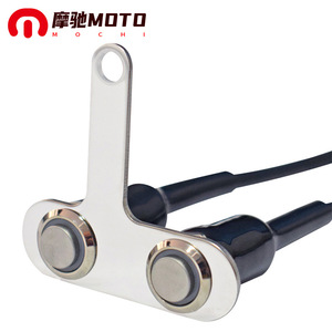 สวิตช์มอเตอร์ไซค์โมโตชิแบบสองฟังก์ชั่น ทำจากสแตนเลส พร้อมด้ามจับยาว สำหรับไฟเลี้ยว ไฟหน้า ไฟสปอร์ตไลท์ แตร และปุ่มปิดเครื่อง - Product Image 1