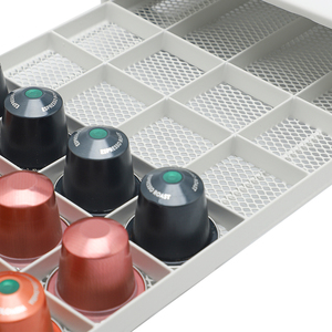 Suministro de fábrica, soporte de Metal para <span class=keywords><strong>cápsulas</strong></span> <span class=keywords><strong>Nespresso</strong></span>, estante organizador de cajones de malla, capacidad para 40 <span class=keywords><strong>cápsulas</strong></span>, opción de Color blanco y negro - Product Image 4