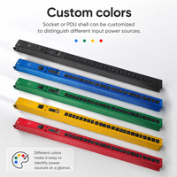 Unidad de Distribución de Energía (PDU) con Tomacorrientes Flexibles y Configurables, Enchufe Universal IEC EU UK FR, para Gabinete de Servidor Estándar