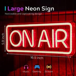 Enseigne néon LED On Air à lumière dynamique, alimentée par USB, multicolore, à fixation murale pour la maison, les centres commerciaux, les salles de jeux, les studios d'enregistrement et la décoration - Product Image 2