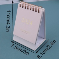 LABON 2026 Calendrier de table de bureau en spirale 365 jours, hebdomadaire et mensuel Design rabattable