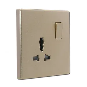 1 gang 3 pin multi socket with neon British standard wall socket