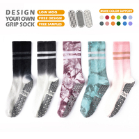 Chaussettes de Pilates antidérapantes personnalisées, chaussettes de danse, de beauté, de gym, de yoga en coton pour femmes, chaussettes de Pilates personnalisées à motif tie-dye