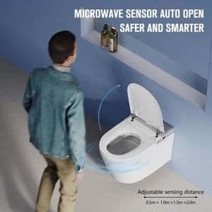 Inodoro Inteligente Suspendido sin Borde con Sifón en <span class=keywords><strong>P</strong></span> Autolimpiable Montado en la Pared WC Bidé Automático - Product Image 2