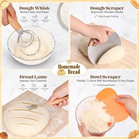 UNIMOULD Ensemble de 37 pièces pour la levée du pain, fournitures de pâtisserie pour gâteaux au levain, panier de levée en rotin naturel, brosse à huile, poussoir à farine, pour débutants en pâtisserie