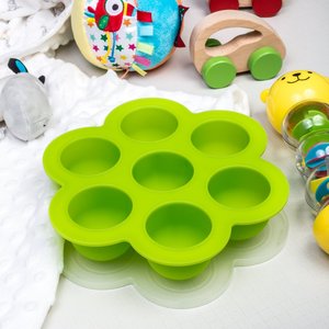 BHD 7 porzioni 2.5oz Pop-Out BPA Free Silicone Baby <span class=keywords><strong>latte</strong></span> materno <span class=keywords><strong>e</strong></span> contenitore per alimenti vassoio congelatore con coperchio rigido a Clip - Product Image 4