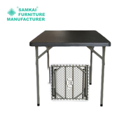 Table pliante en plastique HDPE SK-ZDZ-D004, table carrée d'extérieur pour le camping, le pique-nique et les banquets