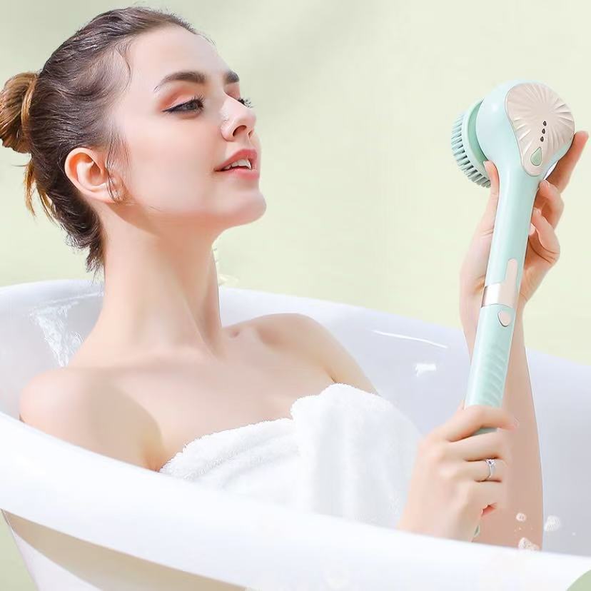 Multifunctional Waterproof 6 Shower Brush Heads Rechargeable Exfoliating Bath Brush Powered Shower Brush Electric Body Scrubber