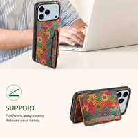 Étui de téléphone en liège naturel écologique de luxe pour iPhone 18 Pro Max 17 16 15 14, avec 4 emplacements pour cartes et support intégré