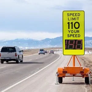 Highway Car Trailer Speed Signal Lamp Sensor Solar Radar Display Screen Sign Doppler Speed Limit Detector Feedback