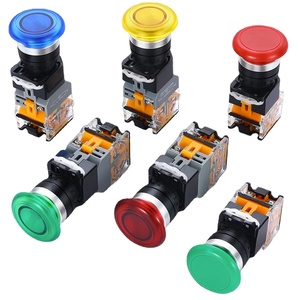 Bouton-poussoir LED lumineux à tête de champignon de 22 mm, commande marche/arrêt, pour équipement électrique et appareillage de commutation - Vente chaude - Product Image 1
