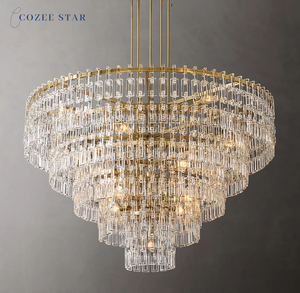 Lámparas colgantes LED modernas Marignan Chandelier Crystal Lustre para sala de estar, comedor o Isla de cocina, Material metálico - Product Image 1