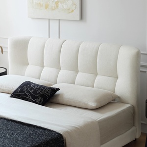 Cama Matrimonial Modular Zayshine <span class=keywords><strong>de</strong></span> Estilo Francés Retro <span class=keywords><strong>de</strong></span> Lujo en Color Crema Blanco Sherpa para Dormitorio Principal, <span class=keywords><strong>de</strong></span> 1.5 y 1.8 Metros, Tamaño Grande para Apartamento o Villa - Product Image 4