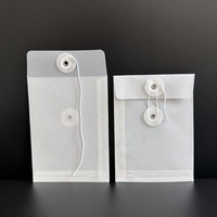 Mini Bolsa para Documentos, Sobre de Papel Glassine, Embalaje para Regalos, Cinta para Atar, Transparente, Semitransparente, Impresión Digital, Logotipo Personalizado