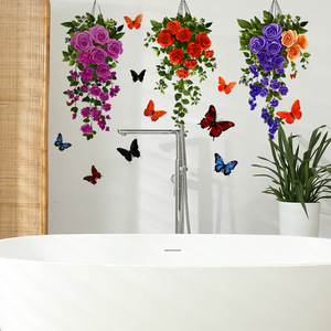 Autocollants muraux en vinyle PVC autocollants <span class=keywords><strong>de</strong></span> haute qualité, personnalisés, colorés, en forme <span class=keywords><strong>de</strong></span> roses, pour <span class=keywords><strong>salle</strong></span> <span class=keywords><strong>de</strong></span> <span class=keywords><strong>bain</strong></span>, cuisine, salon - Product Image 4