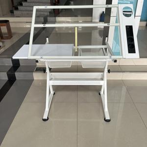 Moderne Stijl Metalen Tekentafel In Hoogte Verstelbaar Schoolmeubilair Voor Kunst Opvouwbare Glazen Hefblad Voor Appartementgebruik - Product Image 2