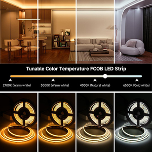 Новейшие продукты DC24V 2700k до 6500k 640 светодиодов/<span class=keywords><strong>m</strong></span> регулируемые с регулируемой яркостью двойные белые Cob Cct светодиодные полосы - Product Image 3
