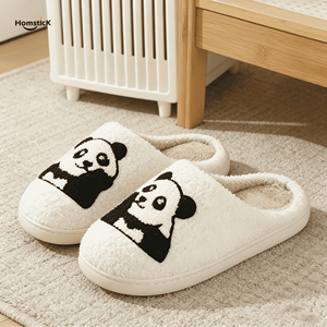 Pantofole in pile con stampa panda, comode, antiscivolo, da <span class=keywords><strong>donna</strong></span>, per interni, calde, invernali, da camera da letto. - Product Image 3