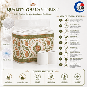 <span class=keywords><strong>Papier</strong></span> <span class=keywords><strong>toilette</strong></span> de luxe en vrac, doux, 3 plis, gaufré, multi-plis, motif floral de feuilles de grenade et de cuivre, inspiré de la Route de la Soie de l'Ouzbékistan - Product Image 5