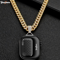 Yousonnra Mini Clip-On Watch Lanyard Speaker Portabel Nirkabel, Mikrofon Terintegrasi untuk Musik/Panggilan/Foto Tanpa Tangan.