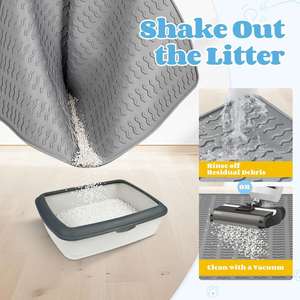 Alfombrilla de silicona extragrande de 47 pulgadas para arenero de gatos XG, protector de suelo impermeable, lavable, tamaño extragrande, venta al por mayor - Product Image 3