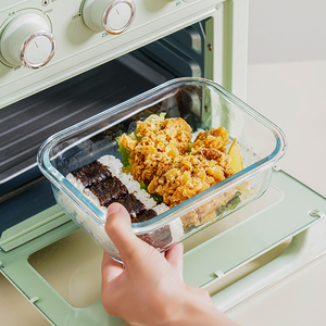 Récipients de stockage des aliments en <span class=keywords><strong>verre</strong></span> allant au four pour la cuisine Boîte à lunch de préparation de repas en <span class=keywords><strong>verre</strong></span> rouge avec couvercles transparents - Product Image 4