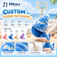 Vente directe usine : Porte-clés peluche coquillage, pendentif animal marin amovible, ornement pour sac à fermeture éclair, souvenir de vacances
