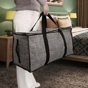 Bolsa de Almacenamiento y Mudanza Extra Grande, Resistente y Gruesa, de Polipropileno Tejido, con Asa y Cremallera para Viajes, con Logotipo Laminado Impreso - Product Image 4