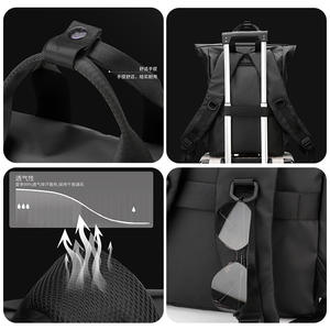 กระเป๋าเป้สะพายหลังนักเรียนวีพาวเวอร์ 20 นิ้ว ความจุขนาดใหญ่ ดีไซน์แบบม้วนปิดด้านบน สำหรับทุกเพศ สีดำ สีเทา สีน้ำเงินเข้ม สีพื้น ฤดูใบไม้ผลิ 2024 - Product Image 3