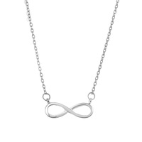 Collier pendentif en acier inoxydable avec symbole de l'infini (figure 8) le plus vendu pour femme - Chaîne de clavicule simple et élégante - Vente en gros de bijoux