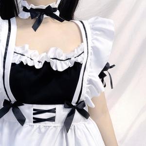 Costume de demoiselle d'honneur, robe Lolita Sweetheart, tissu en polyester noir, LMSXLXXLXXXL, tenue de cosplay, vêtements de scène - Product Image 2