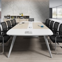 Table de conférence modulaire moderne avec structure en fer et panneau en bois, facile à nettoyer, combinaison chaise de bureau et de salle de classe
