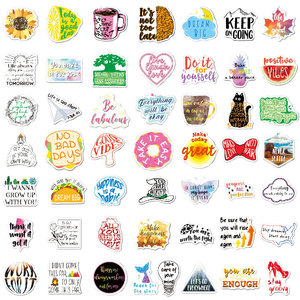 Nuevas Pegatinas de Texto Autoadhesivas de PVC, 100 Piezas, Impermeables, Removibles, Inspiradoras, en Inglés, para Computadoras y Botellas de Agua - Product Image 5