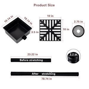 Bac de récupération pour gouttière, version améliorée, 12 pouces x 12 pouces, extensions de gouttière avec <span class=keywords><strong>tuyau</strong></span> <span class=keywords><strong>flexible</strong></span> - Product Image 4