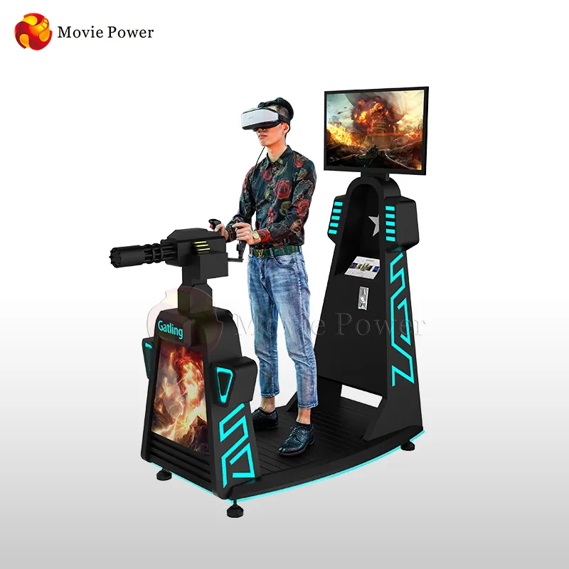 Virtual Reality arcade game machine vr simulator movie power Playground indoor Multiplayer 9d vr Gatling Shooting for games park