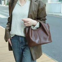 Sac à bandoulière vintage en cuir véritable de vachette tanné végétal pour femme, modèle 2026, vente chaude, fabricant et fournisseur ODM&OEM