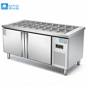 Refrigerador de Acero Inoxidable para Barra de Ensaladas, Alto Rendimiento, Mesa de Preparación de Pizza, Congelador, Refrigerador de Trabajo para Panadería - Product Image 1
