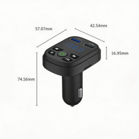 Chargeur de voiture double USB F56 4.8A, émetteur-récepteur FM Bluetooth 5.0, appels mains libres, charge rapide, adaptateur de chargeur de téléphone pour voiture