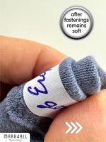 Étiquette autocollante permanente en papier pour vêtements, lavable, pour garderie, vêtements d'enfants, imperméable, personnalisable, inscriptible, promotionnelle, 2x0.38 pouces