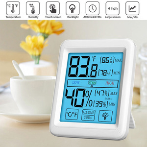 Moniteur de Climat Intérieur à Écran Tactile Rétroéclairé J&R, Enregistrement Max/Min, Thermomètre Numérique, Hygromètre Mural - Product Image 2
