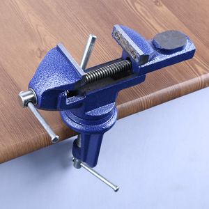 Bench Vise Cast Iron 360 Degree Swivel Base Smooth Jaw Surface For Tube Diy Use - Product Image 2