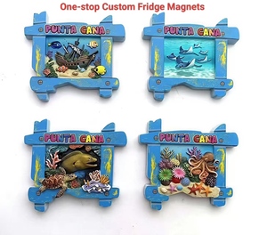 Aimant de réfrigérateur personnalisé en résine Punta Cana, thème océan 3D, cadre photo, autocollants pour réfrigérateur, souvenirs de la République <span class=keywords><strong>dominicaine</strong></span> - Product Image 1